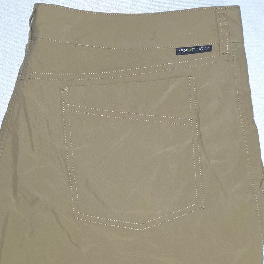 ExOfficio Men Tan Khaki Nylon Hiking Outdoor Travel Lightweight Shorts Size 36